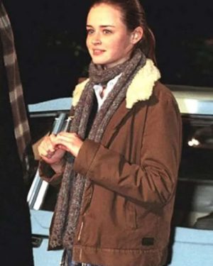 Alexis Bledel Gilmore Girls Tv Series Rory Gilmore Brown Shearling Jacket