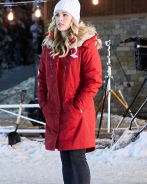Carly Furstin A Winter Princess Natalie Hall Red Hooded Jacket