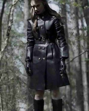 Lauren Monroe Inheritance Lily Collins Black Leather Coat