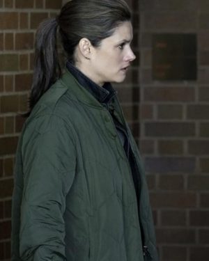 Missy Peregrym FBI Special Agent Maggie Bell Green Puffer Quilted Jacket