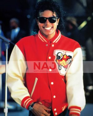 Michael Jackson Red Varsity Jacket