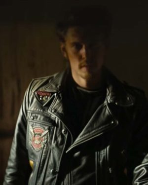 Austin Butler The Bikeriders Black Leather Jacket