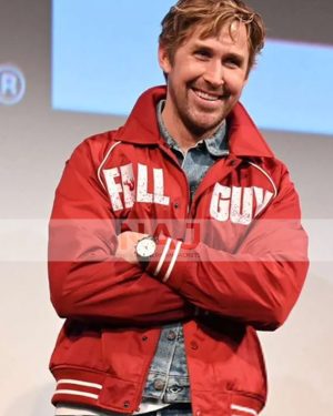 Fall Guy SXSW 2024 Ryan Gosling Red Bomber Jacket
