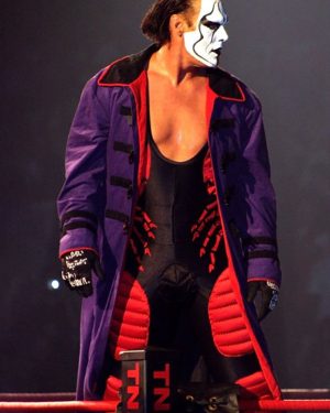 Sting WWE Purple Cotton Trench Coat