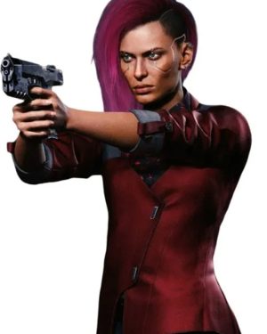 Cyberpunk 2077 Video Game Female V Blazer Maroon Coat