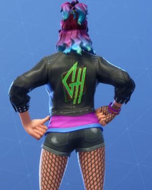 Video Game Fortnite Synth Star Black Studded Leather Jacket