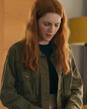 Emily Carey Geek Girl Series S01 Green Cropped Cotton Jacket