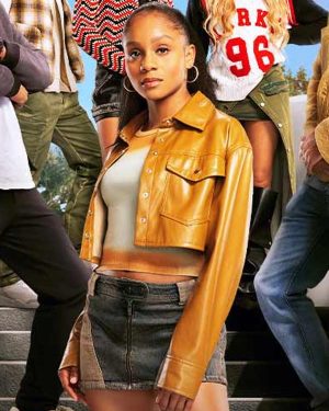 GeffriMaya All American Homecoming Tv Series Simone Hicks Crop Brown Leather Jacket
