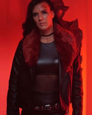 Natalie Burn Acceleration Rhona Black Leather Fur Collar Jacket