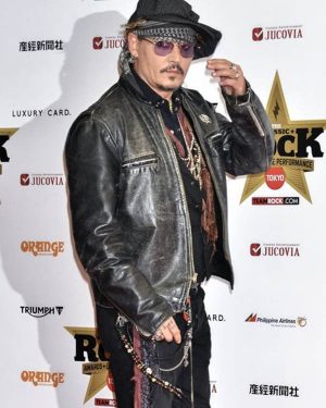 American Actor Johnny Depp Black Leather Jacket