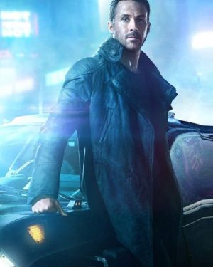 Ryan Gosling Blade Runner 2049 K Black Shearling Trench Coat