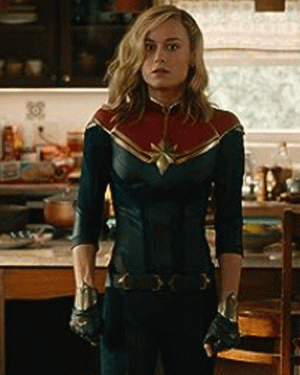 Carol Danvers The Marvels (2023) Brie Larson Blue Leather Jacket
