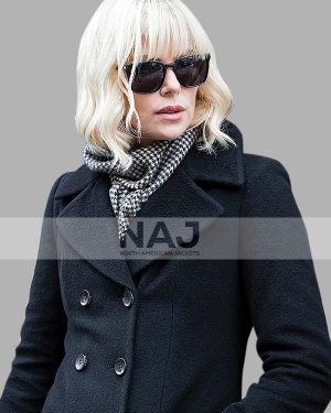 Lorraine Broughton Atomic Blonde 2017 Black Long Wool Coat