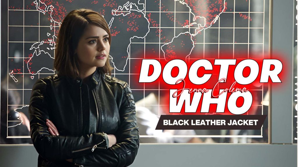 Doctor Who Jenna Coleman Black Leather Jacket (1)
