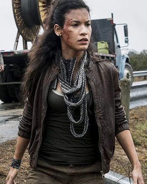 Fear The Walking Dead S4 Luciana Galvez Brown Leather Jacket