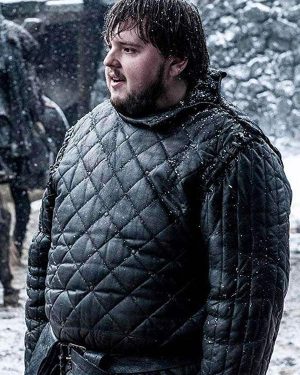 TV Series Game of Thrones John Bradley Black Quilted Leather Jacket