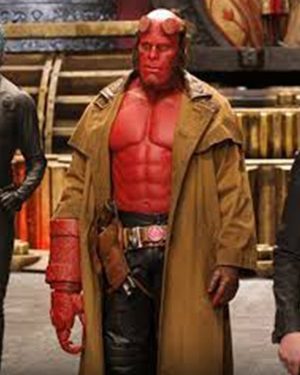 Ron Perlman Demon Hellboy Leather Trench Coat
