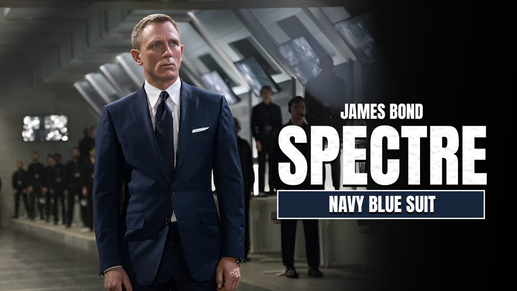 James Bond Spectre 2015 Daniel Craig Navy Blue Suit