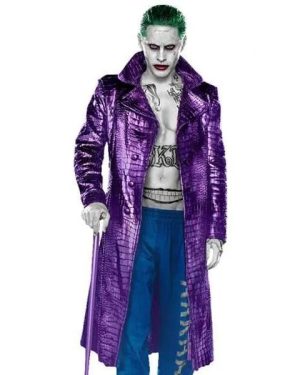 Joker Suicide Squad Leather Trench Coat
