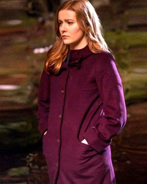 Nancy Drew Kennedy McMann Purple Wool Trench Coat