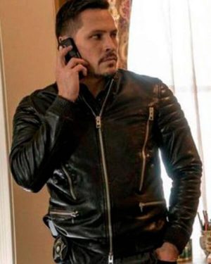 Kenny Rixton Tv Series Chicago PD Nick Wechsler Bomber Style Black Leather Jacket