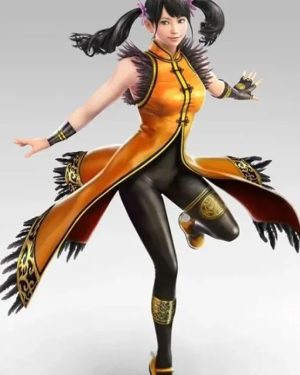 Ling Xiaoyu Video Game Tekken 7 2015 Golden Fur Trench Coat