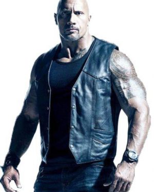 Dwayne Johnson The Fate of the Furious Black Leather Vest