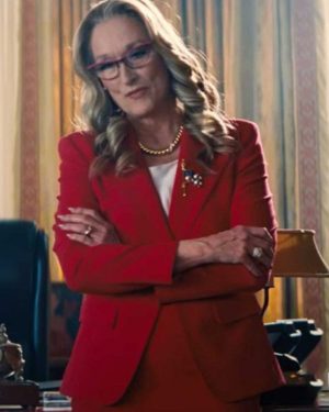 Janie Orlean Don’t Look Up Movie 2021 Meryl Streep President Red Blazer