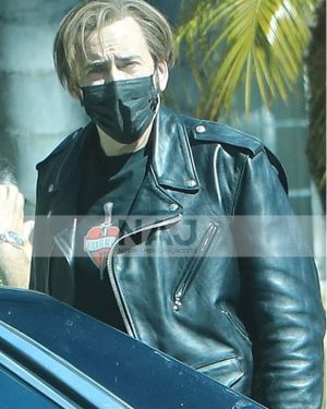 The Unbearable Weight of Massive Talent Biker Leather Jacket