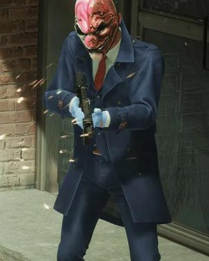 Payday 3 Video Game James Hoxworth Hoxton Blue Trench Costume Coat