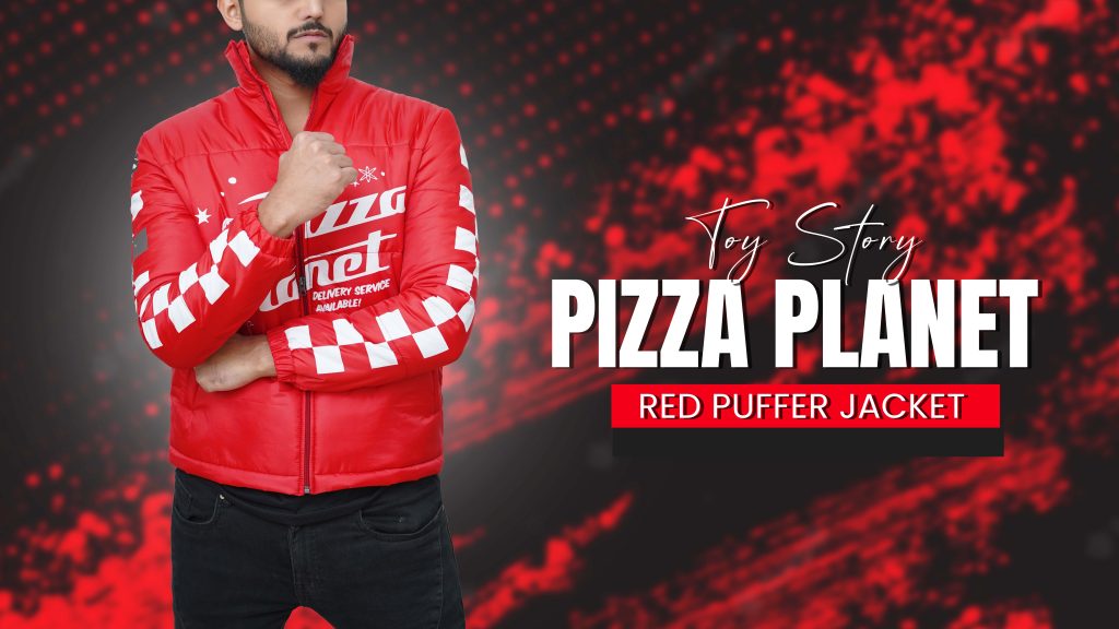 Pizza Planet Toy Story Red Puffer Jacket