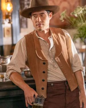 Raymond Lee Quantum Leap S01 Dr. Ben Song Brown Suede Leather Vest