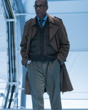 Justice League Silas Stone Brown Trench Coat