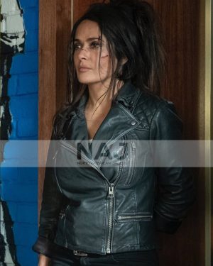 Sonia Kincaid Hitman's Wife's Bodyguard Salma Hayek Biker Jacket