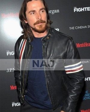 Christian Bale 3 Motorcycle Black Leather Jacket