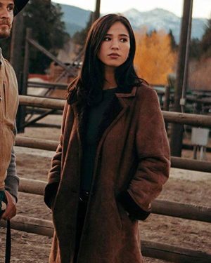Kelsey Asbill Yellowstone Suede Leather Coat