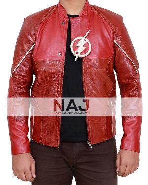 The Flash Grant Gustin Red Leather Jacket
