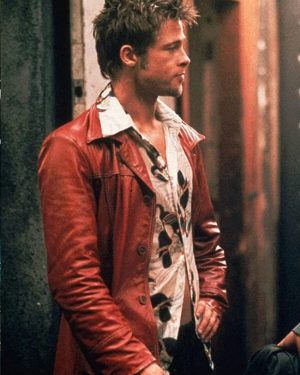 Brad Pitt Fight Club Tyler Durden Maroon Leather Jacket